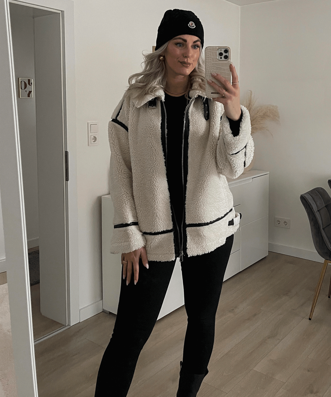 Jacke in Teddyfell Snow Cremeweiß